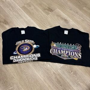 Lot Of 2 VTG Arizona Diamondbacks T-Shirt Mens XL World Series Logo Baseball MLB
